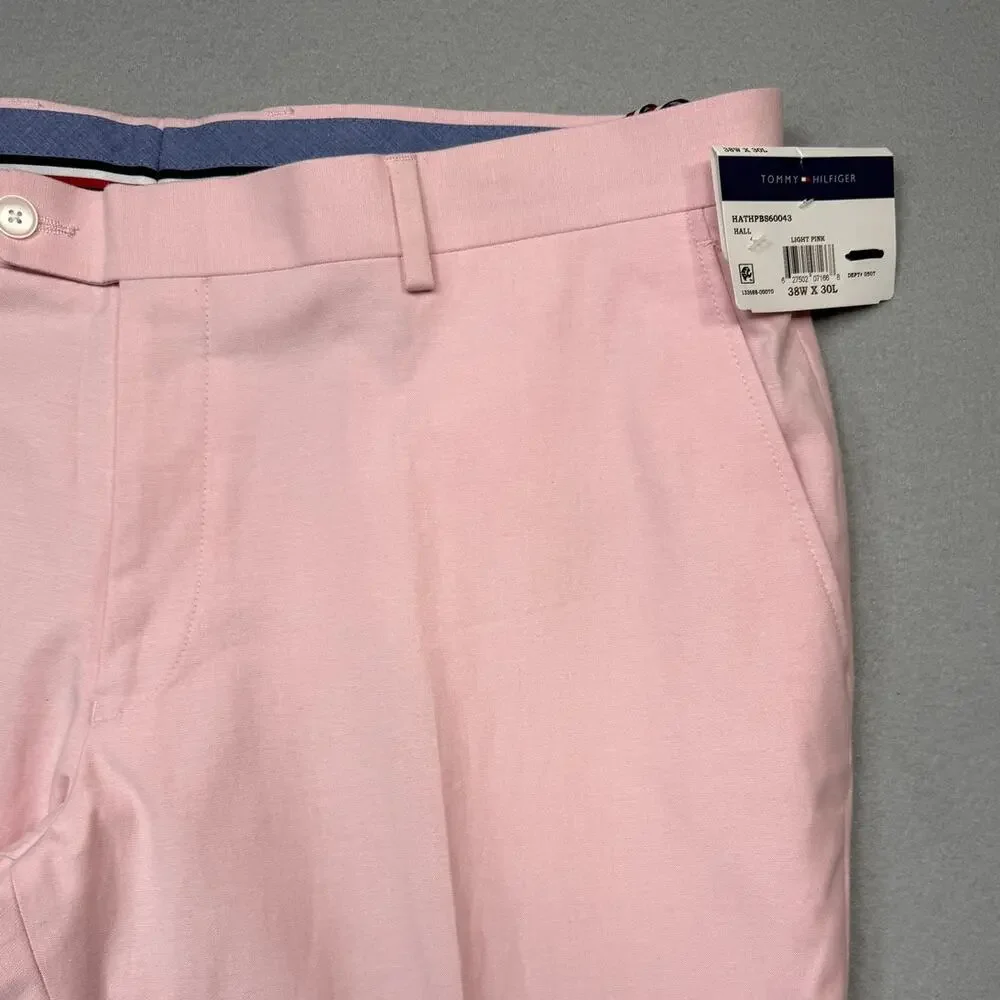 Tommy Hilfiger Men's Modern-Fit Stretch Suit Pants LT Pink 38x30 Retail $135.00